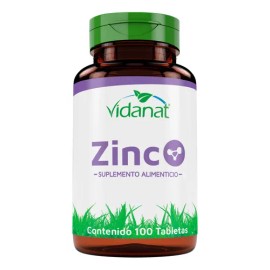 Zinc 100 Tabletas Vidanat Sabor Sin sabor