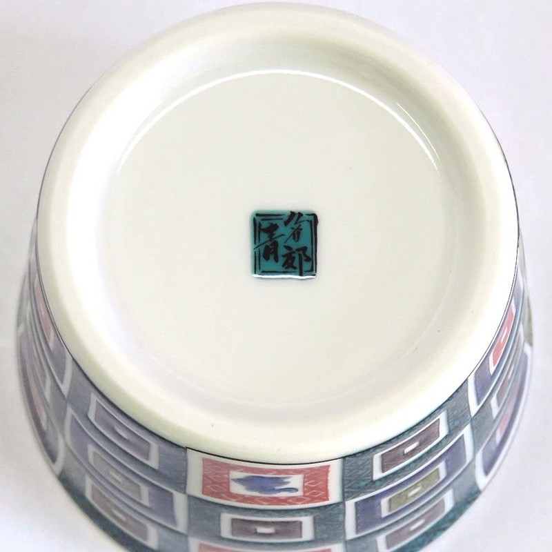 Sobachoko Stylish Kutani Ware Soba Bokokuchi, Colored Cobblestone Pattern, Ceramic,
