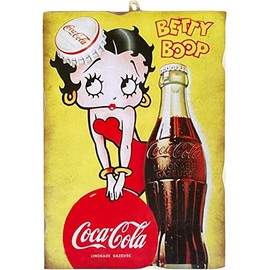 KUSTOM ART Vintage Style Retro Advertising Cartoons Betty Print on Wood 15 x 10 cm