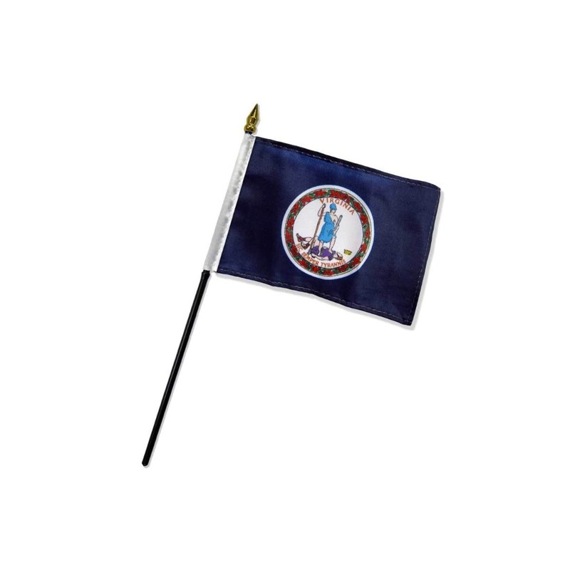 Virginia 4x6in Stick Flag - 1 dozen pack