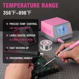 WORKPRO 60W Soldering Station Soldering Iron Kit Digital Display w/5PC Iron Tips