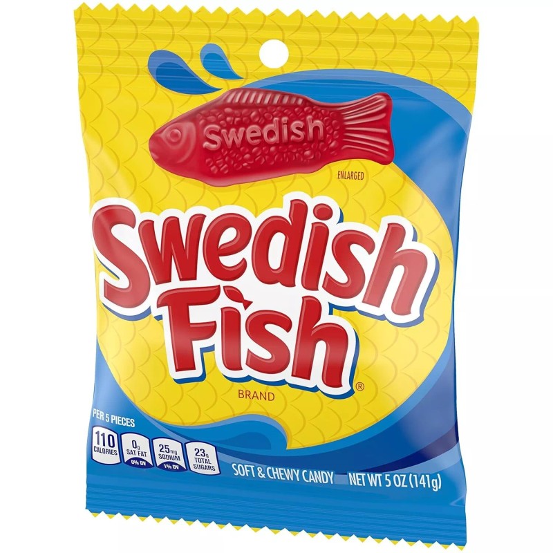 SWEDISH FISH Original, Soft & Chewy, Delicious Red Candy, 5-Ounce