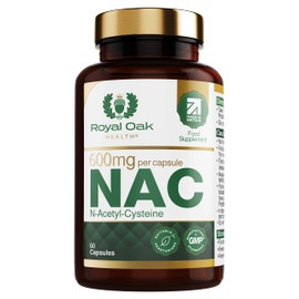 NAC Supplement - nac n-Acetyl-cysteine 600mg with l cysteine - High Bioavailability N Acetyl Cysteine 600mg Made in The UK by Royal Oak Health - 60 Capsules