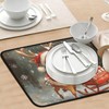 Christmas Deer Dish Drying Mat - 18" x 24" Microfiber