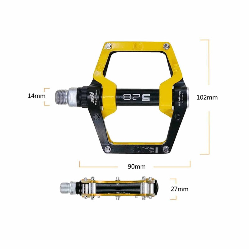 Bicycle Pedals-Aluminium Alloy Bicycle Pedals-Mountain Bike Pedals with Removable Non-Slip