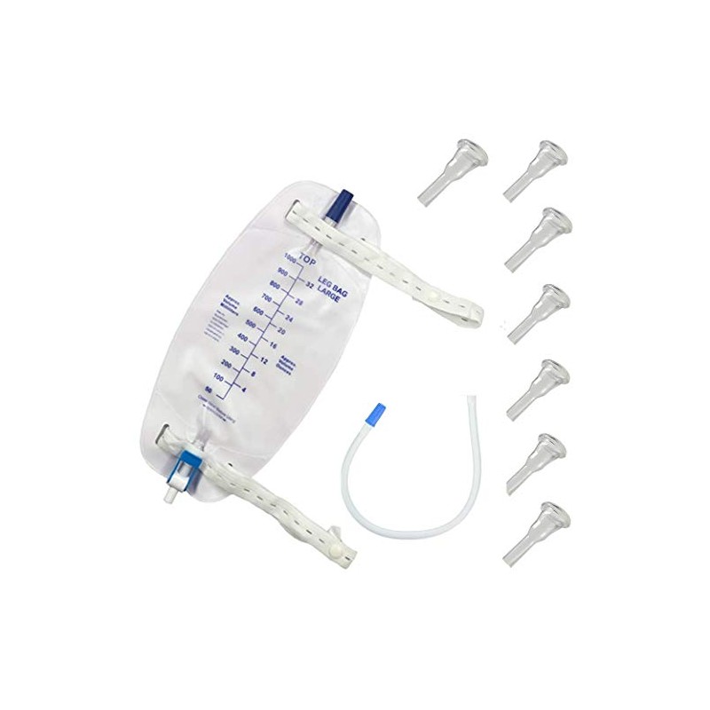 Male Complete Kit Urinary Incontinence One-Week, 7-Condom Catheters External Self-Seal