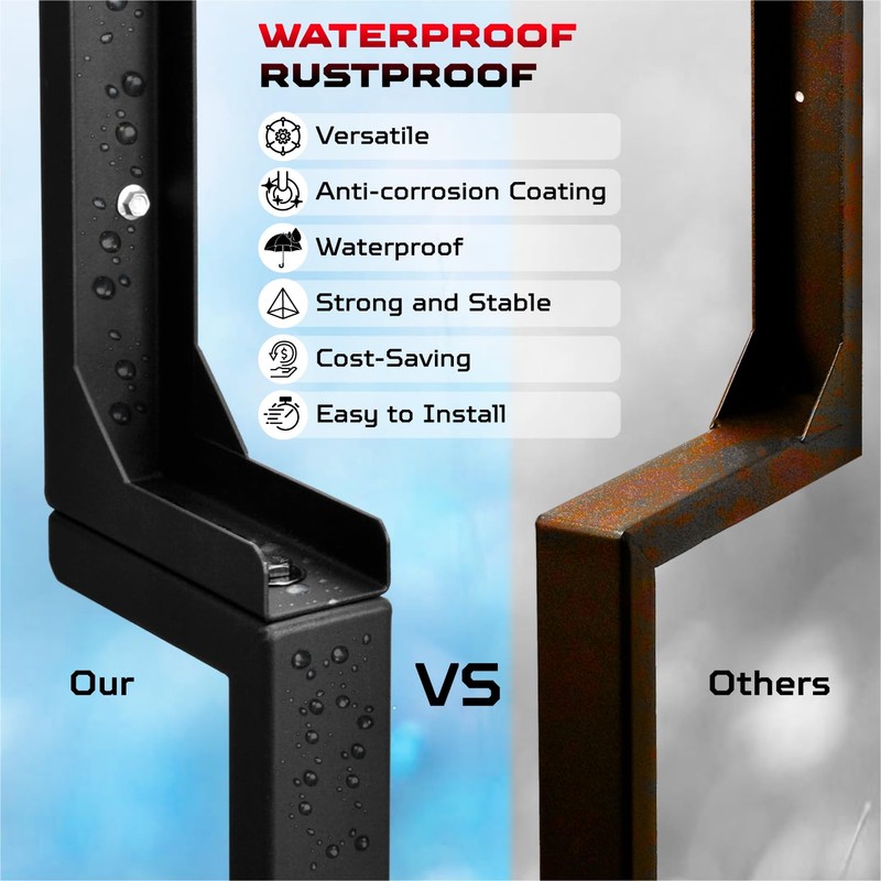 WIMART Rotten Leaning Fence Post Repair Kit Adjustable Angle Quick