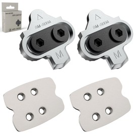 NAACOO Bike Cleats Compatible with Shimano SPD SM-SH51/SH56 Cleats for Spining Peloton Indoor Cycling Clips & Mountain MTB Bike Shoes Bicycle Cleat Clips Set (SH-56 + Shoes Plates)