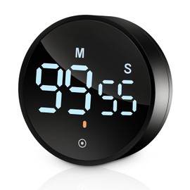 Digital Kitchen Timer Magnetic Countdown Timer for Cooking, Training, Baking, Study, Easy for Kids and Seniors, Black