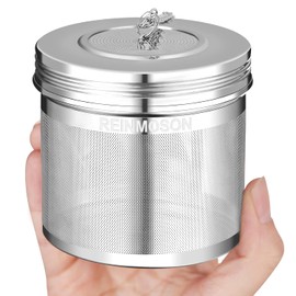Reinmoson Paquete de 2 infusor de bolas de té grandes para té de hojas sueltas e infusor de especias para cocinar, acero inoxidable 18/8 304, tapa roscada, gancho de cadena, bola de filtro de té de malla extra fina para hierbas, té helado, sopa