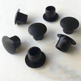 Xucus 50pcs 10mm 11mm Hole PVC Rubber Plug Stopper - LWW9137 (Black, Size: 11mm Hole)