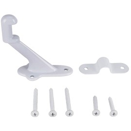 Rocky Mountain Goods Heavy-Duty Handrail Bracket with Screws – White Finish – Zinc Alloy with Steel Plate Brace – Easy Installation for Hallways and Stairwells – Indoor or Outdoor Use