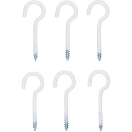 BGS Diy 88181 | Screw Hook Assortment | white | plastic-coated | 60 mm | 6 pcs.