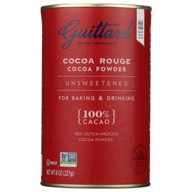 E Guittard Cocoa Powder, Unsweetened Rouge Red Dutch Process Cocoa, Two (2) 8oz Cans