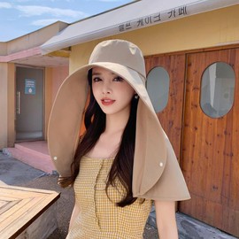 [Oversized Brim Sun Hat Protection] Summer Sunscreen Brim Oversized Sun Hat, Suitable For Outdoor, Mountaineering, Seaside, Travel, Hiking, Travel, Shopping, Beach Play, City Walking:_Yellow