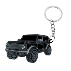 UHANBUT Bronco Car Keychain, Car Fob Cover Cool Mods Accessories, 4-Door Auto Key Fob Holder Compatible with Ford Bronco 2021 2022 2023 (Black)
