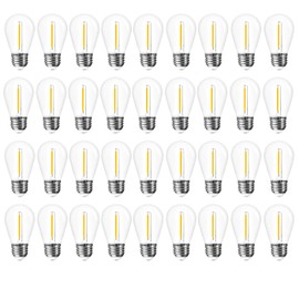 Jslinter S14 LED Bulbs, 50-Pack, 1W Energy-Efficient Outdoor String Lights, 2700K Warm White, Durable & Waterproof, E26 Base, Edison Vintage Ambiance, Ideal for Patio, Garden, and Party Lighting