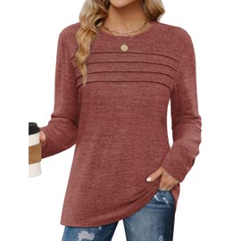 WIHOLL Womens Fall Fashion 2025 Outfits Long Sleeve Tops Dressy Casual Tunic Sweaters Winter Clothes Caramel L