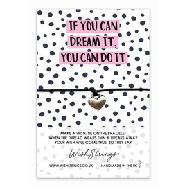 WishStrings, Dream it, Do irt - Positive Quote Bracelet – Beautiful String Bracelets with Tibetan Charm – Make a Wish Best Friend Bracelet – Hand Strung and Knotted Bracelet – Sentimental Jewellery