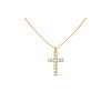 14K Gold Cross Necklace for Women Small Diamond Pendant Charm