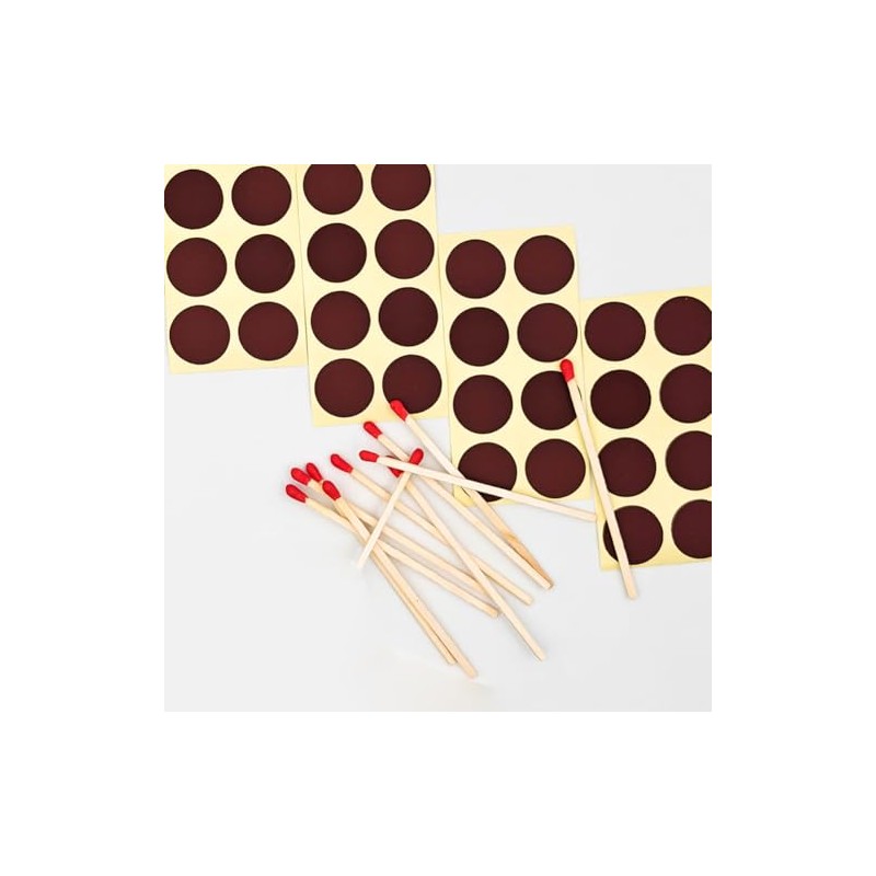 126 Pcs Match Striker Papers Self Adhesive Matches Stickers Round