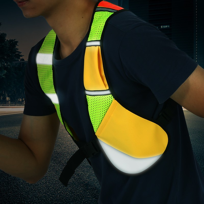 Multi function Night Sporting Reflective Cycling Running Vest Hiking Jacket