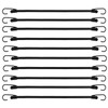 Pack of 10 Mini Rubber Tie Down Straps with Hooks