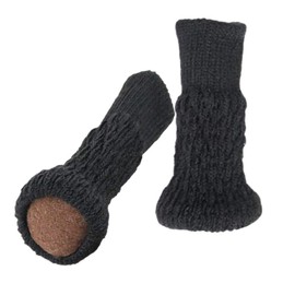 24PCS Chair Leg Socks, OEEKOI Knitted High Elastic Furniture Floor Protectors Pads Non-Slip & Anti-Noise Furniture Feet Covers for Hardwood Floors Fit Girth 3.5" to 7.0"(Black)