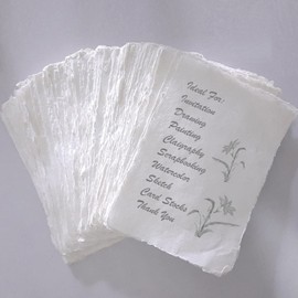 Deckle Papers® Deckle Edges - Tarjetas de invitación de boda hechas a mano, papel de algodón en blanco, tarjetas de notas de negocios, cartulina de acompañante, caligrafía, acuarela texturizada, 150