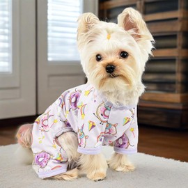 Sebaoyu Dog Pajamas for Small Dogs, Chihuahua Yorkie Teacup Costumes, Puppy Pjs Soft Stretchy Pet Pajamas Clothes, Dog Cat Outfit Clothing (Small)