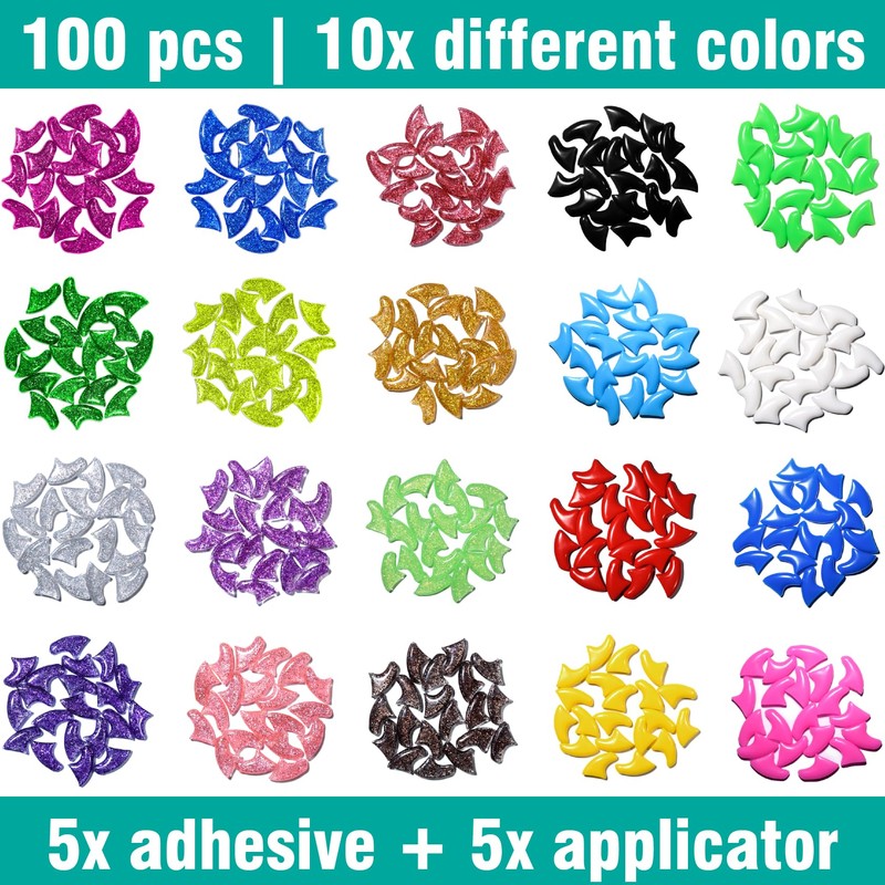 MiiOUU 10x Colors / 100 pcs Cat Nail Caps |