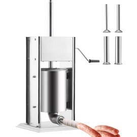 Takywep Takywep Stainless Steel Sausage Maker - Fast/Slow Speed, Easy to Clean, Tabletop Manual, Dual Exhaust Valves, Ideal for Restaurants and Homes，Makes Pepperoni, Salami and More,3L