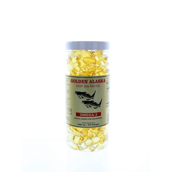 Golden Alaska Deep Sea Fish Oil, Omega 3, DHA/EPA 1000 mg 200 Softgels, FRESH Good Product