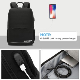 TOTEXISAP Business Travel Laptop Backpack for Men Women 15.6 Inch Laptop Slim Waterproof Backpack with USB Charging Port