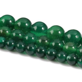 35 abalorio de ágata verde de 10 mm, abalorio de piedras preciosas naturales redondas sueltas para hacer joyas