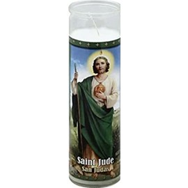 St Jude Candle Saint Jude 8'' White Candles, 2 Pack Religious Candles Set