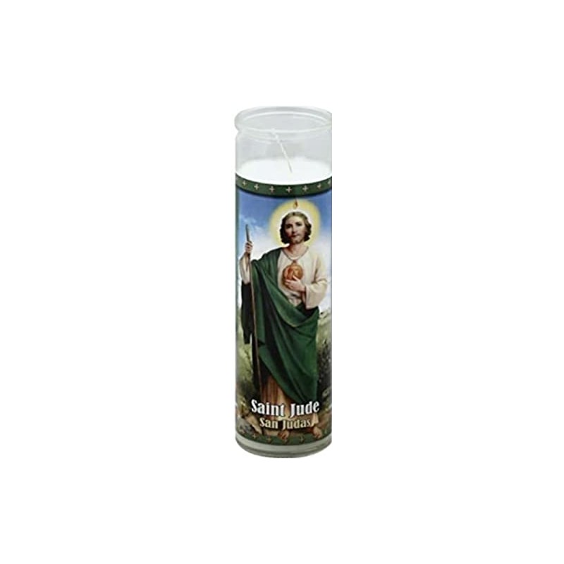 St Jude Candle Saint Jude 8'' White Candles, 2 Pack