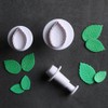 Growtail 3 Pieces Rose Leaf Fondant Plunger Cutters Veined Rose