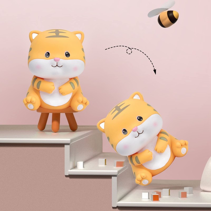 Tissting Tiger Piggy Bank, Resin Coin Storage Pot Anti-Slip Decorative