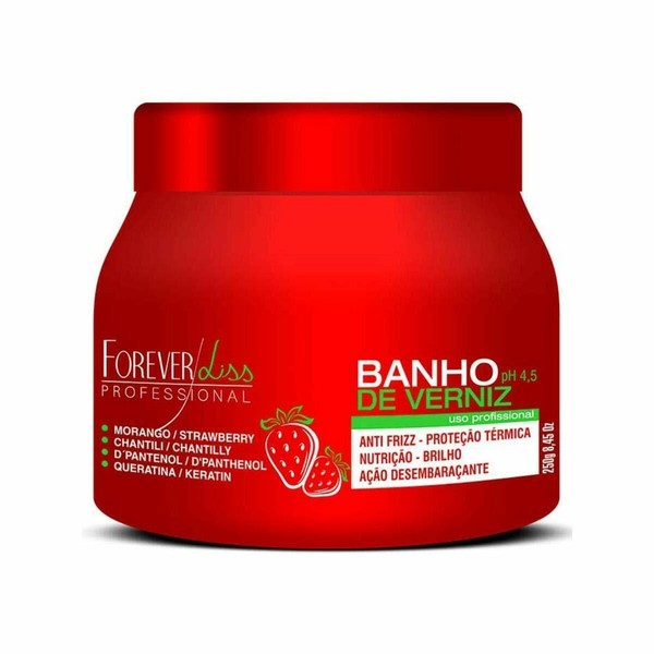 Forever Liss Banho de Verniz Strawberry D Pantenol Hair Recovering Mask 8,5oz