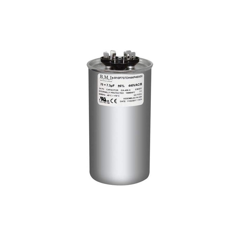 70 + 7.5 uF x 370 or 440 VAC Round