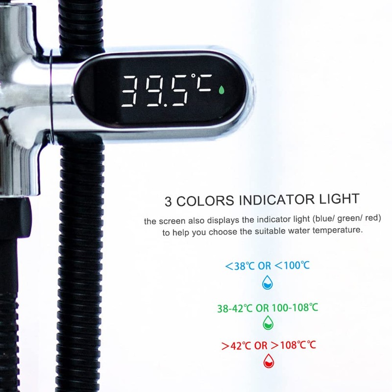 Shower Thermometer, Digital Shower Thermometer ℃/℉ Bath Temperature Monitor Water