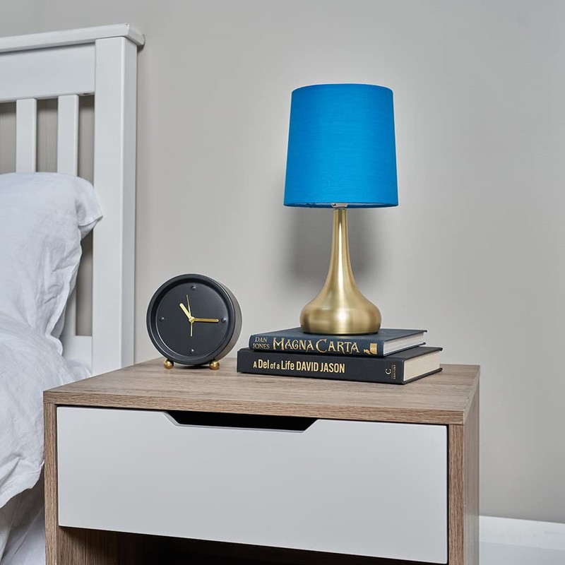 MiniSun Pair of Modern Chrome Teardrop Touch Bed Side Table