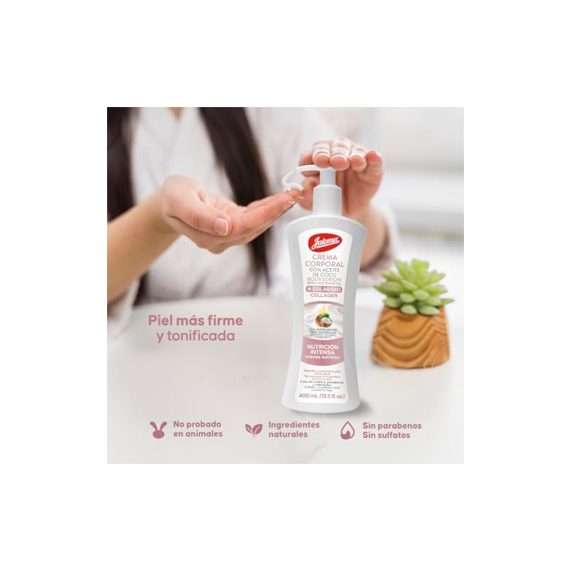Jaloma Crema Corporal Coco Colágeno Nutrición Intensiva Hidrata Suaviza Piel