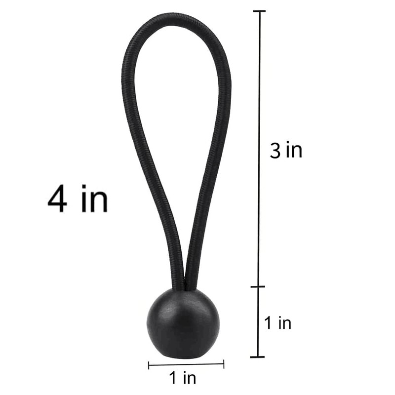AOPRIE 30 Pack Bungee Balls, Black Ball Bungee Heavy Duty