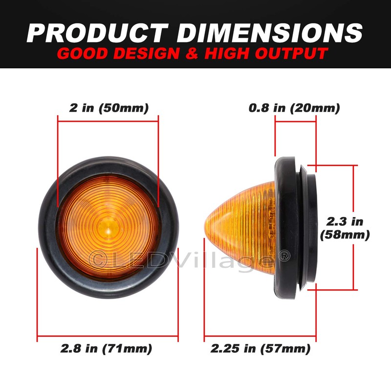 2 Amber + 2 Red Ledvillage 2 Inch 12V DC