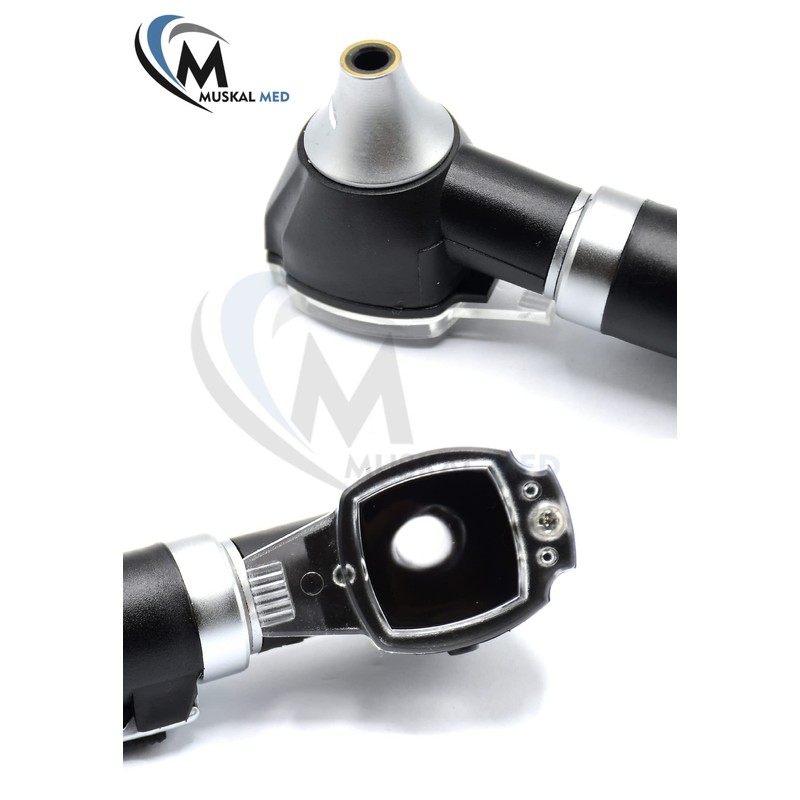 MuskalMed Compact Fiber Optic Otoscope with 9 Tips & Plastic