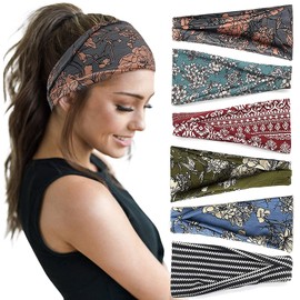 TERSE Headbands Women's Sports Yoga Hair Bands Women Elastic Cotton Wide Headband
