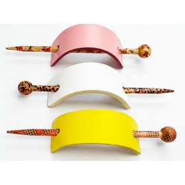 Elevate Your Style with Our Set of 3 Italian Leather Hair Barrettes