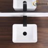 White Vessel Sink Rectangle 16"x12" Bathroom Sink Rectangular Modern Above